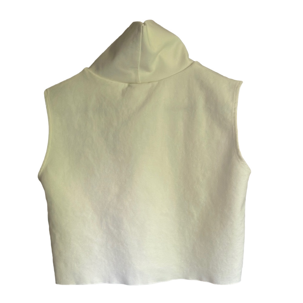 Jesse Kamm Cream Sleeveless Crop Tank Top - Picture 3 of 11
